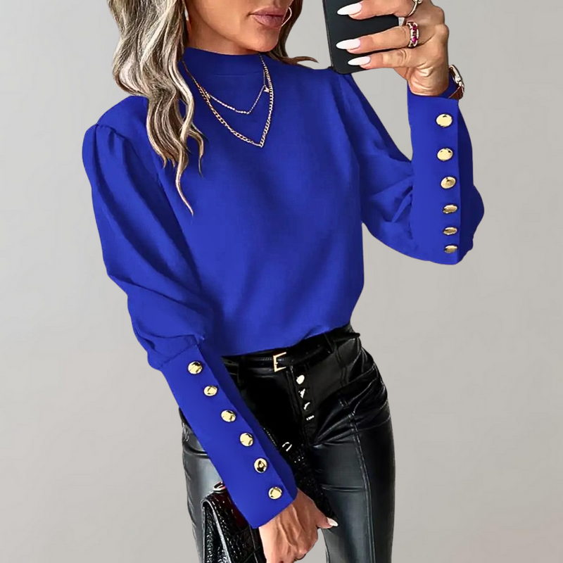 Trendy Women's Blouse with Lace - Clara-Blue-S-State of Style