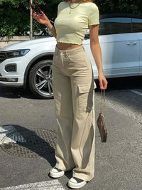 Trendy Women’s Cargo Jeans - Nova-Army Green-XS-State of Style