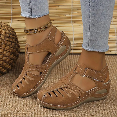 Trendy women's comfort sandals with orthopedic support – Mirella-Brown-3-State of Style