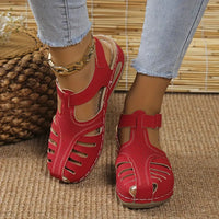 Trendy women's comfort sandals with orthopedic support – Mirella-Red-3-State of Style