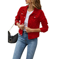 Trendy Women's Denim Jacket with Comfortable Fit – Malina-Red-S-State of Style