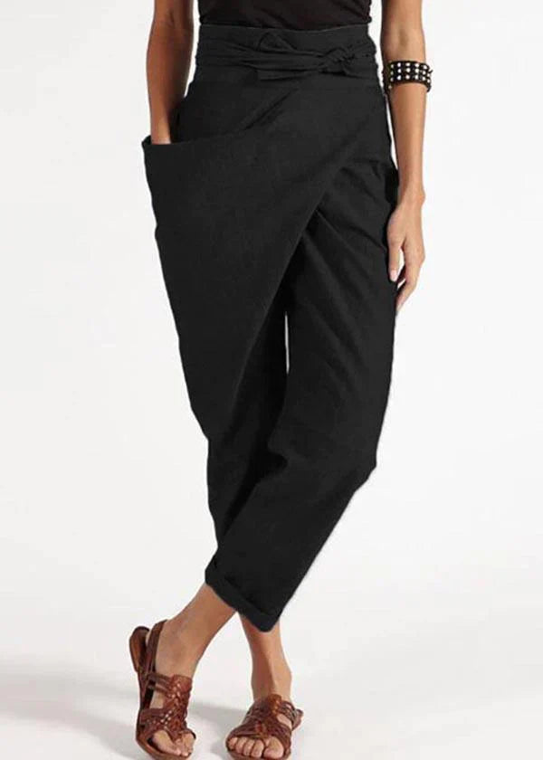 Trendy women's harem trousers with a high waist – Romy-Black-S-State of Style