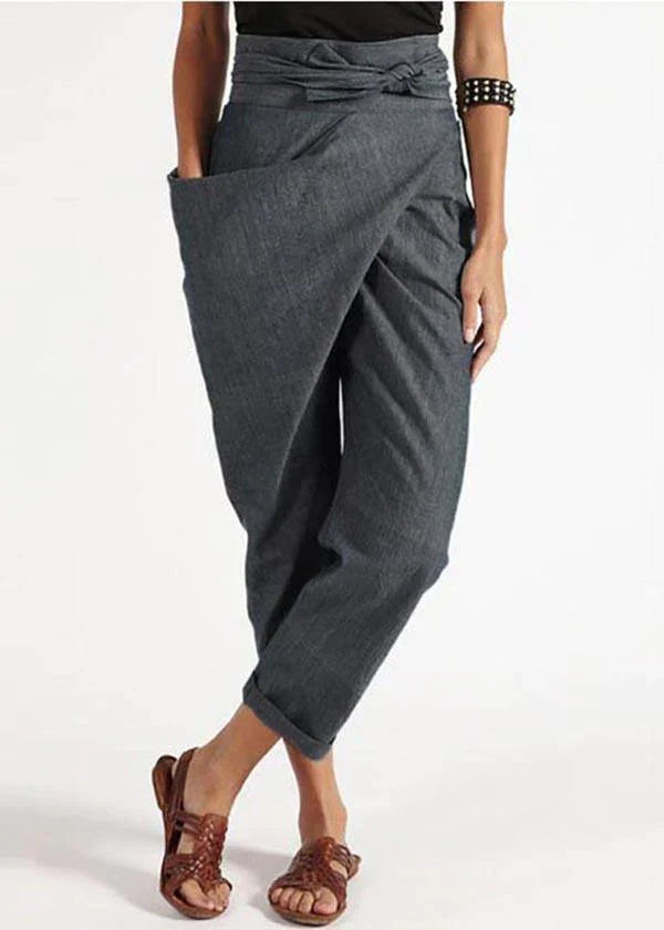 Trendy women's harem trousers with a high waist – Romy-Gray-S-State of Style