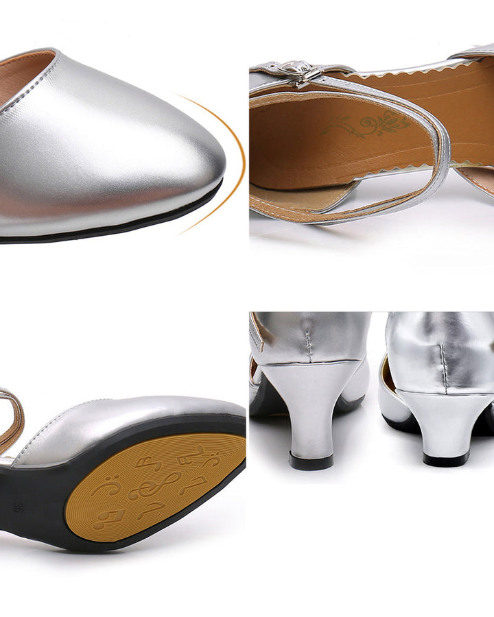 Trendy women's heeled shoes with block heels for every season – Lina-3-Silver-3.5CM-State of Style