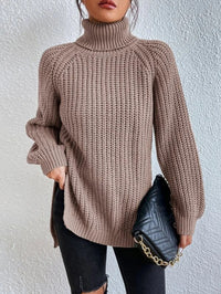 Trendy Women's Knitted Turtleneck Sweater - Esmée-Khaki-S-State of Style