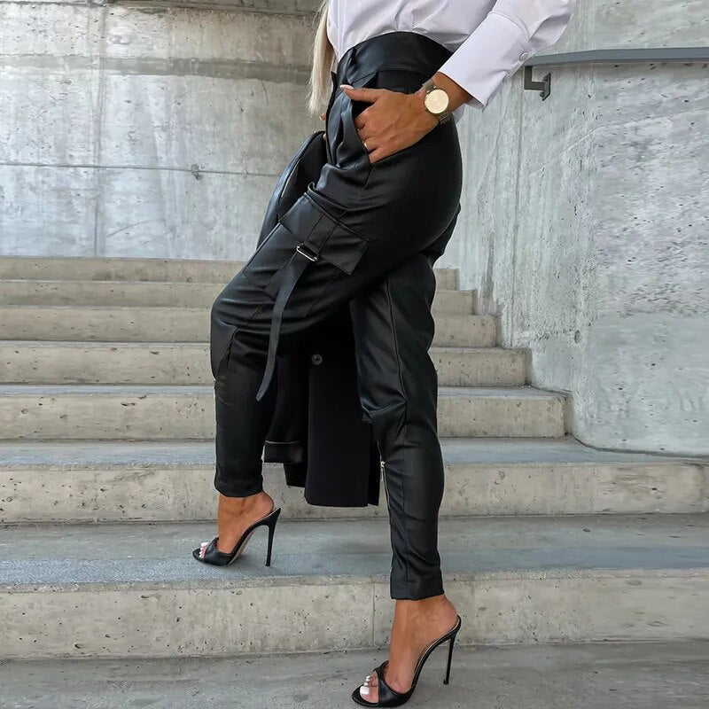 Trendy Women's Leather Pants - Sophie-Black-S-State of Style