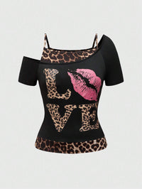 Trendy Women's Off-Shoulder Shirt with Leopard Print - Zaria-L-State of Style