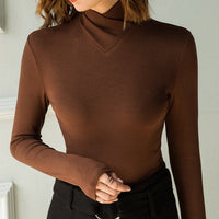 Trendy Women's Turtleneck Jumper - Livia-Brown-S-State of Style