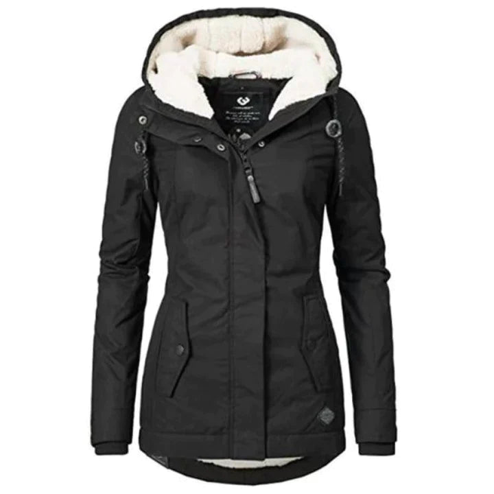 Trendy Women's Winter Coat - Evelina-Black-S-State of Style