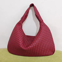 Trendy Woven Shoulder Bag - Ruby-Burgundy-State of Style