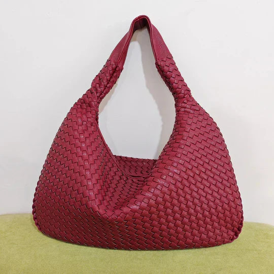 Trendy Woven Shoulder Bag - Ruby-Burgundy-State of Style