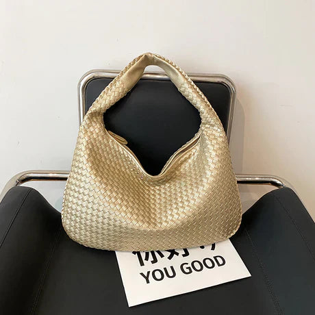 Trendy Woven Shoulder Bag - Ruby-Gold-State of Style