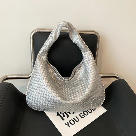 Trendy Woven Shoulder Bag - Ruby-Silver-State of Style
