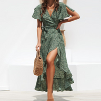 Trendy Wrap Dress - Seraphina-Green-S-State of Style