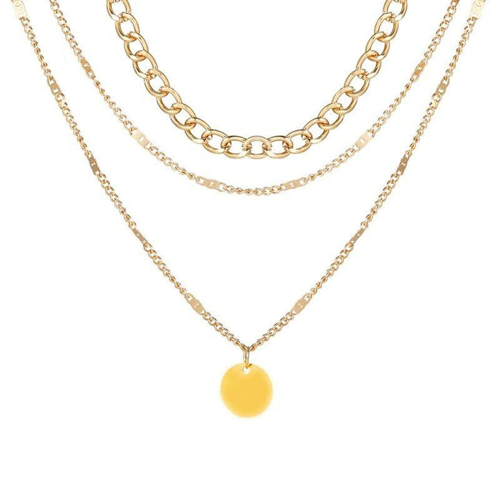 Triple Layered Necklace Set - Elegant & Versatile Jewellery for Women-Gold-State of Style