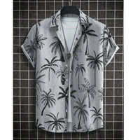 Tropical Crane Hawaiian Shirt in Plus Size-Grey-2XL-State of Style