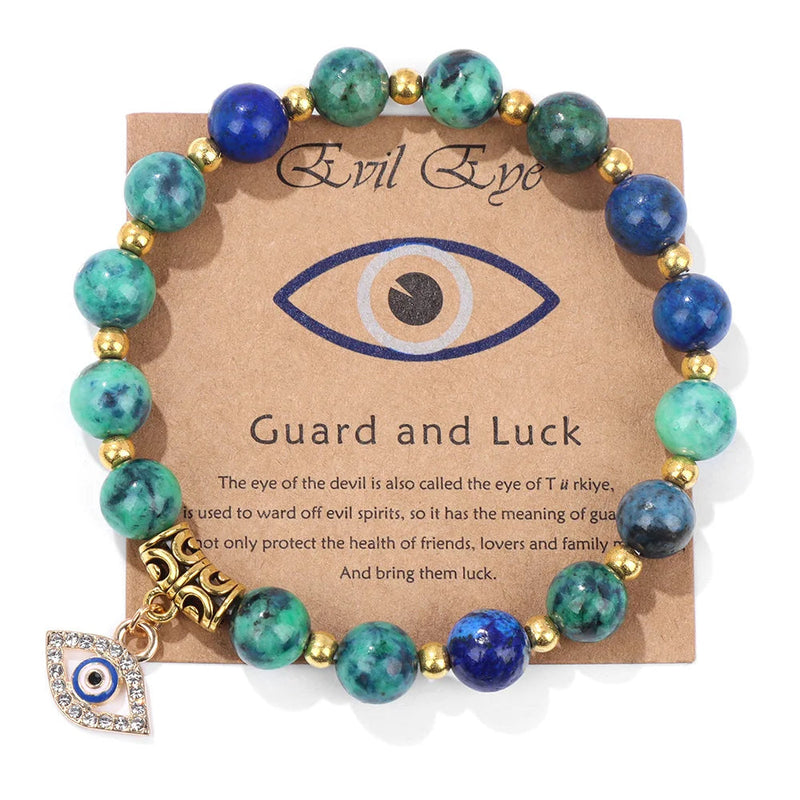 Turkish Evil Eye Pendant Bracelet | Protection Beads Jewellery-17 CM (Sold out!)-Lapis Azul-State of Style