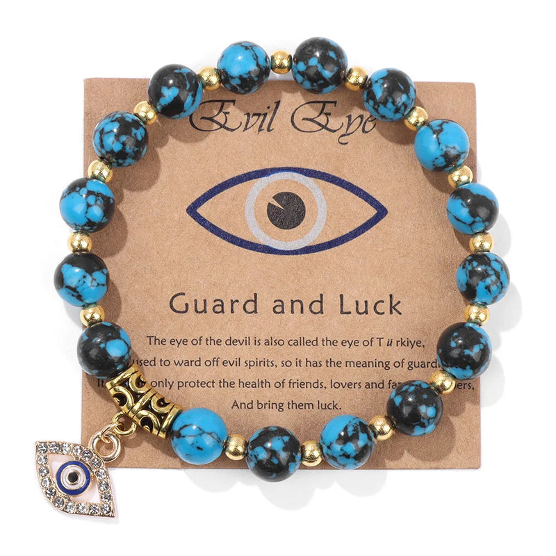 Turkish Evil Eye Pendant Bracelet | Protection Beads Jewellery-17 CM (Sold out!)-Turquoise-State of Style