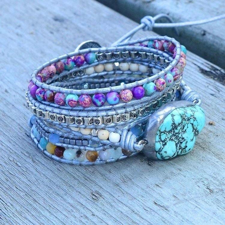 Turquoise Healing and Protection Wrap Bracelet - Selina-State of Style
