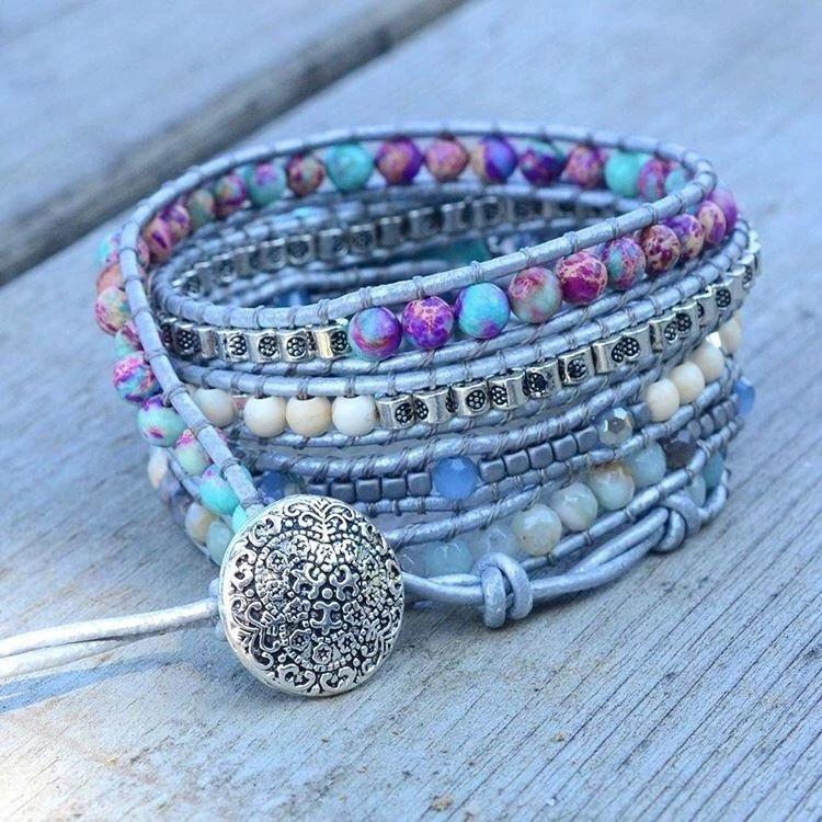 Turquoise Healing and Protection Wrap Bracelet - Selina-State of Style