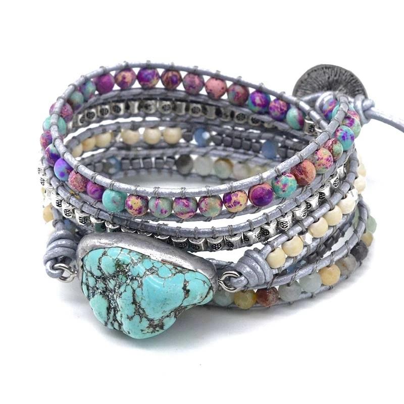 Turquoise Healing and Protection Wrap Bracelet - Selina-State of Style