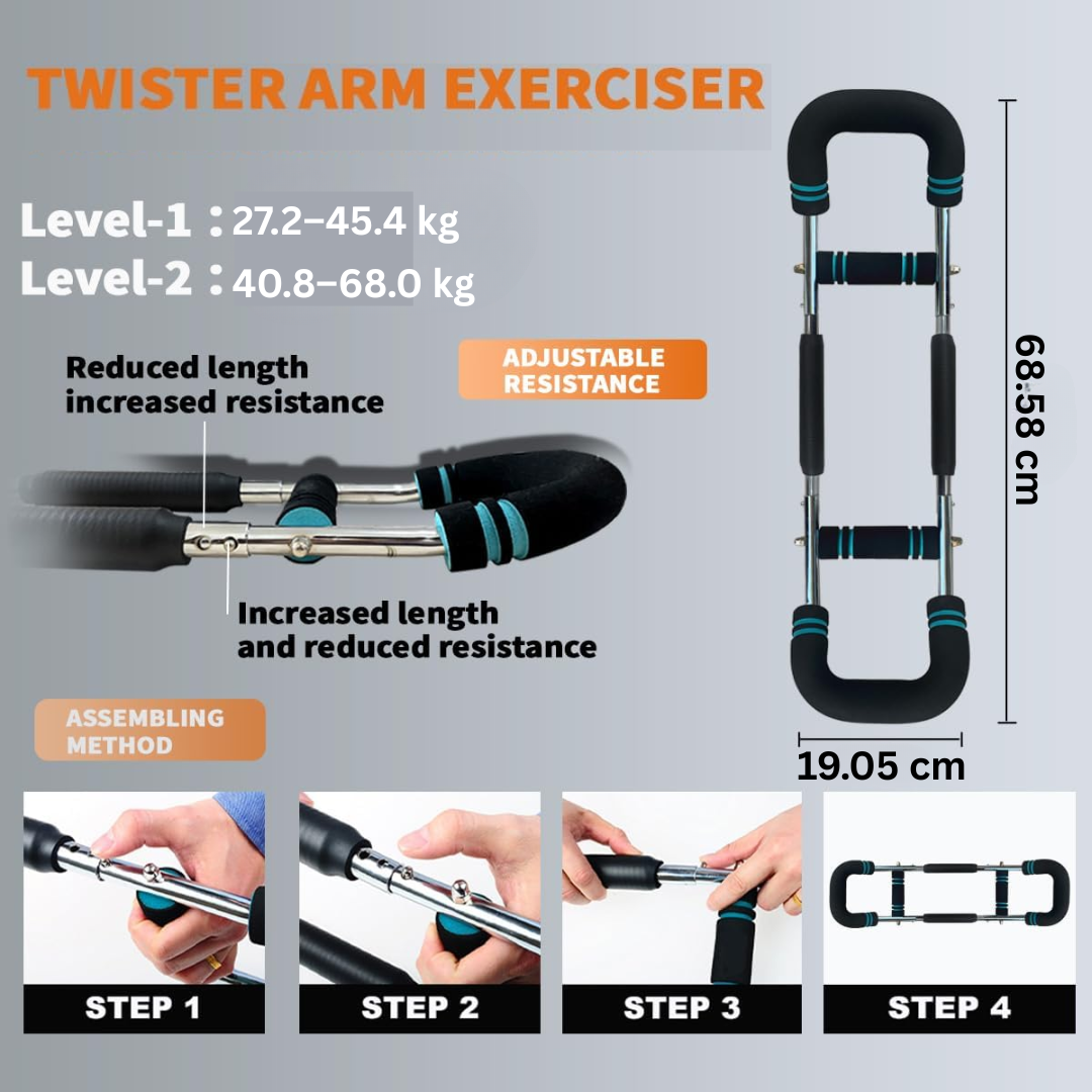 Twister Arm Exerciser - Adjustable Spring Workout Bar-State of Style