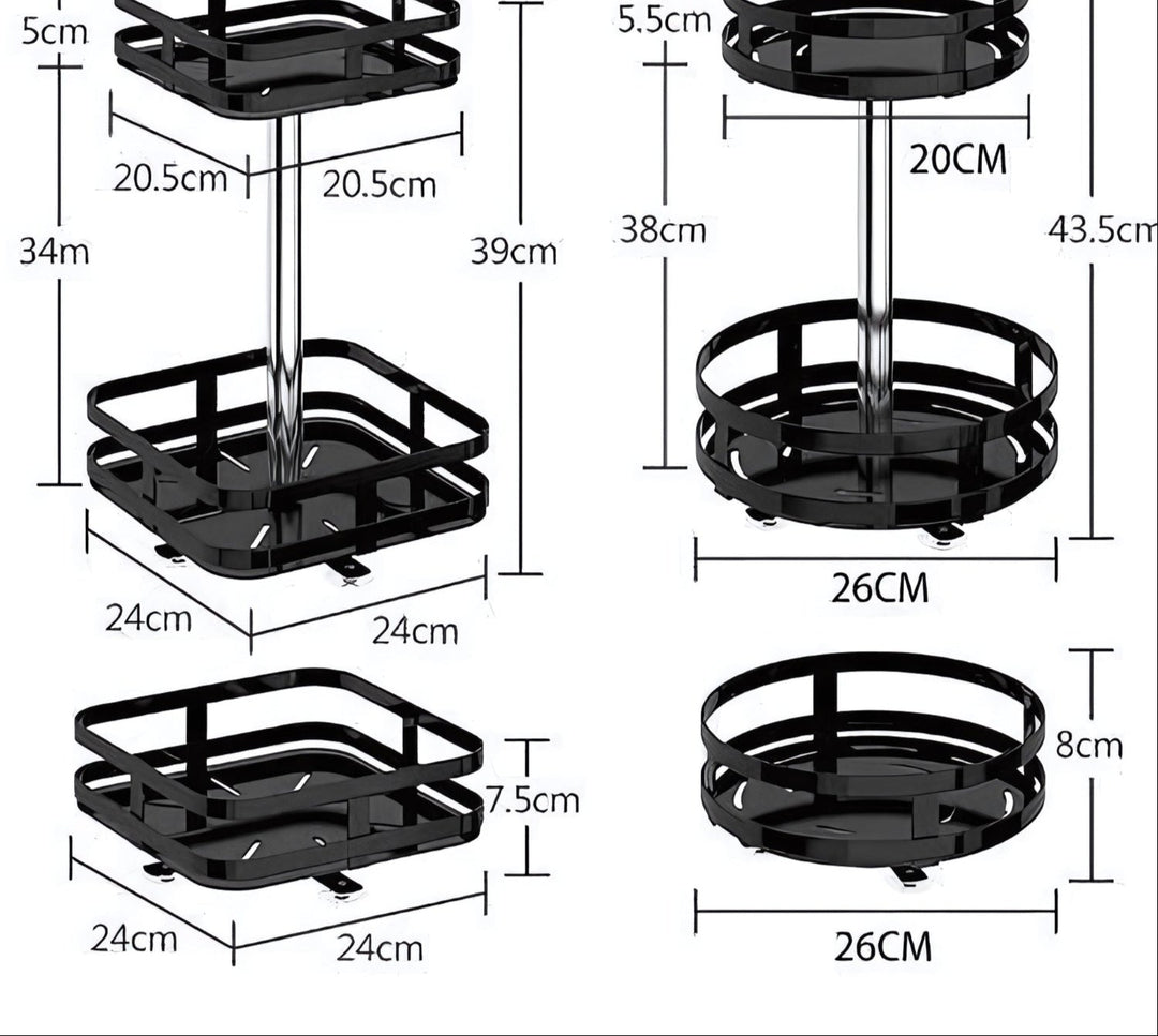 TwistRack 360° - Rotating Storage Rack-1 Tier-Round-State of Style