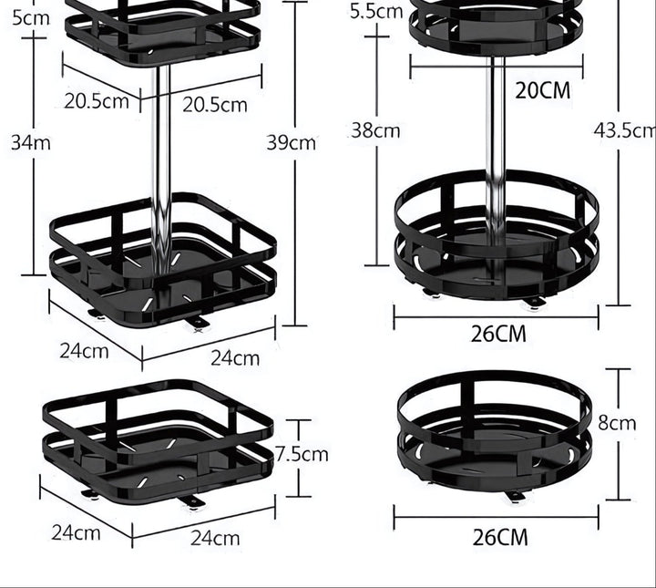 TwistRack 360° - Rotating Storage Rack-1 Tier-Round-State of Style