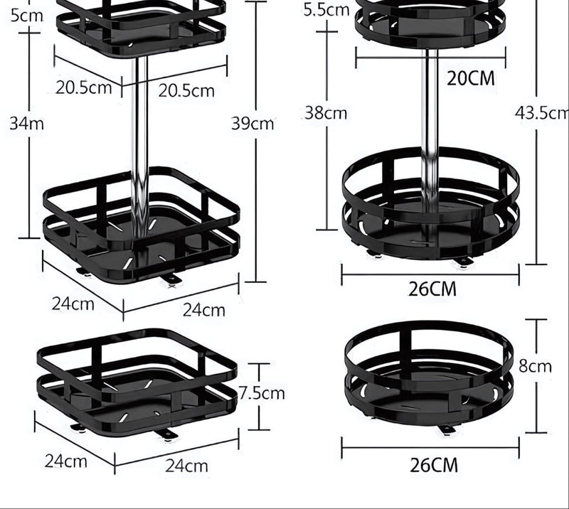 TwistRack 360° - Rotating Storage Rack-1 Tier-Round-State of Style