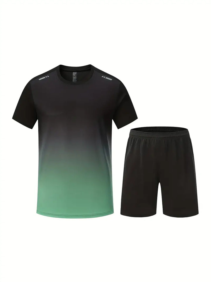 Two-piece breathable men's sports set – Jarek (Buy 1, Get 1 Free)-Black-Green-S-State of Style