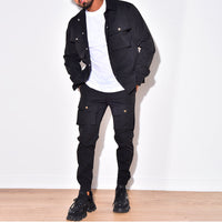 Two-Piece Cargo Suit for Men - NomadCargo-Black-S-State of Style