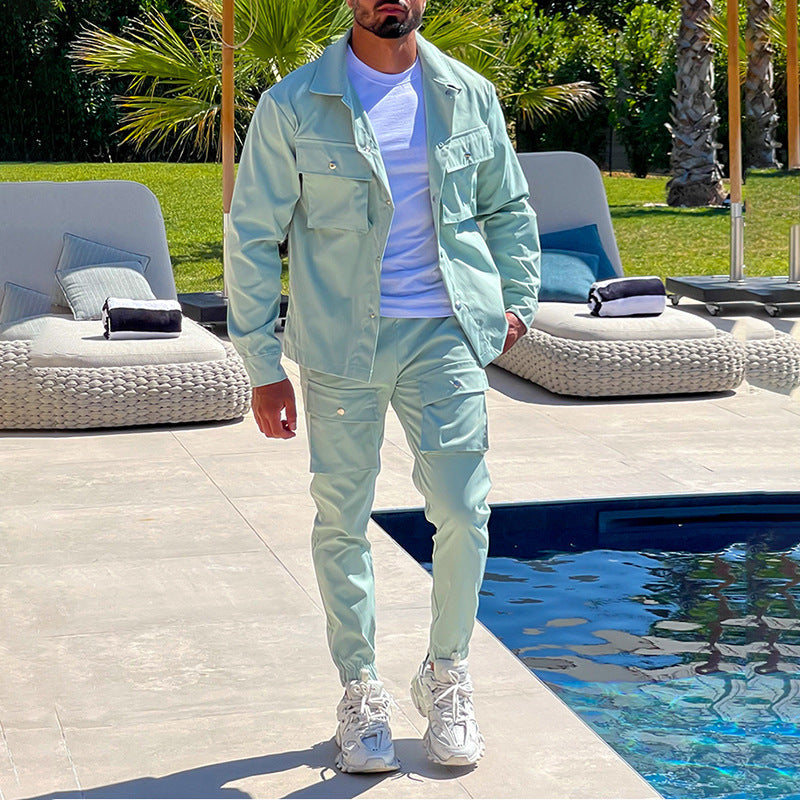 Two-Piece Cargo Suit for Men - NomadCargo-Green-S-State of Style