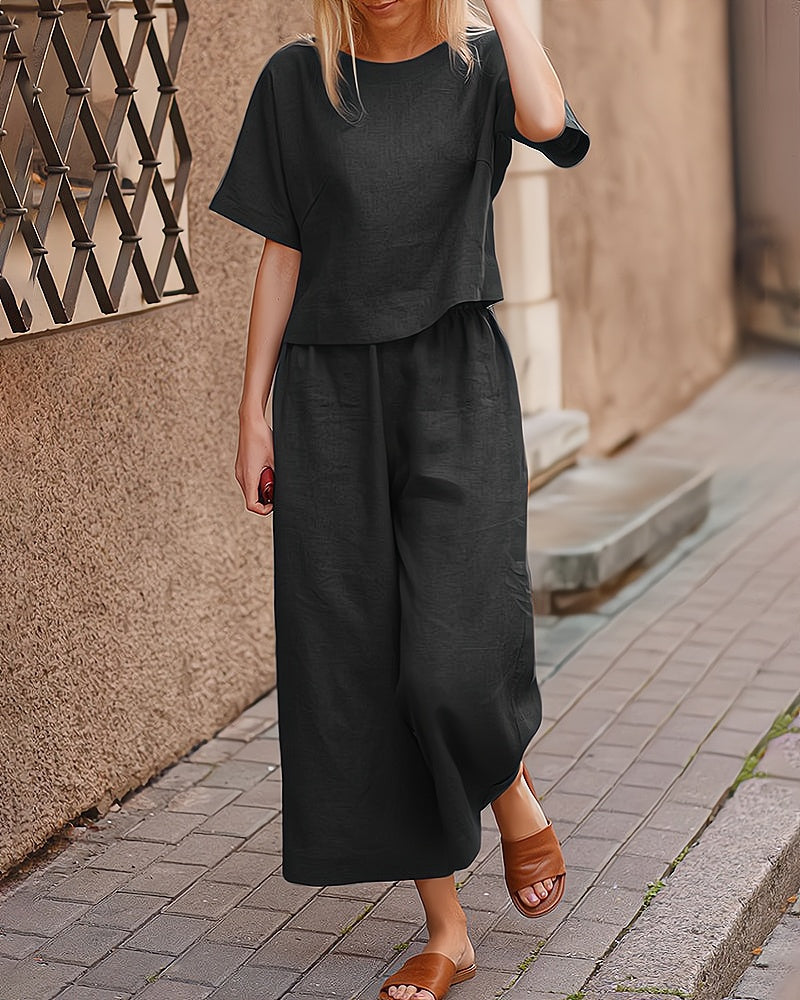 Two-Piece Ladies Lounge Set – Elise-Black-S-State of Style