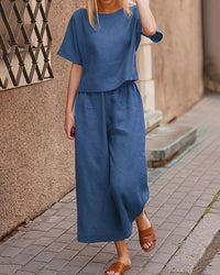 Two-Piece Ladies Lounge Set – Elise-Blue-S-State of Style