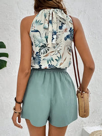 Two-piece leisure set for women with tropical pattern - Leona-S-State of Style
