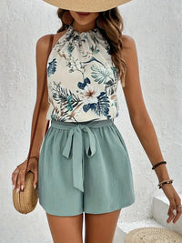Two-piece leisure set for women with tropical pattern - Leona-S-State of Style