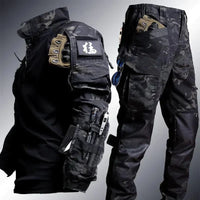 Two-Piece Men's Military Outfit - Logan-Black-S-State of Style