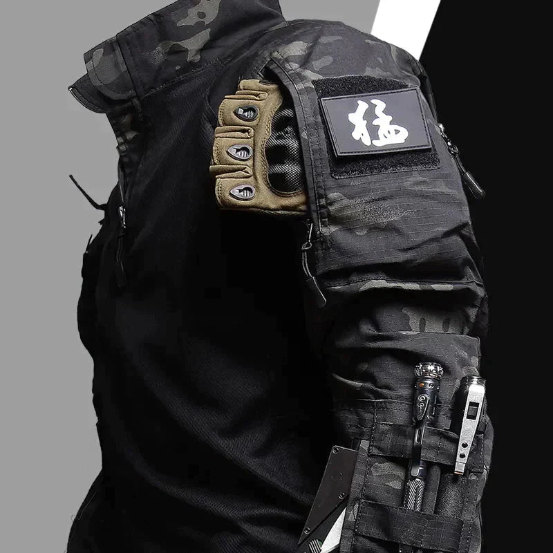 Two-Piece Men's Military Outfit - Logan-Green-S-State of Style