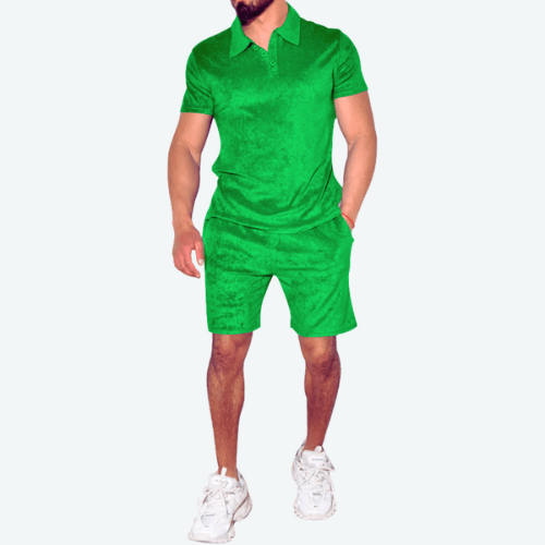 Two-piece men's outfit set for summer and leisure – Rafael-Green-M-State of Style