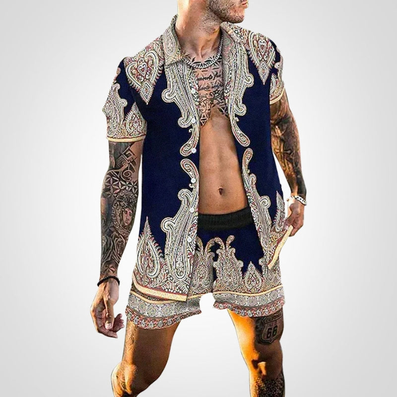 Two-piece men's set with print – Ruben-I-S-State of Style