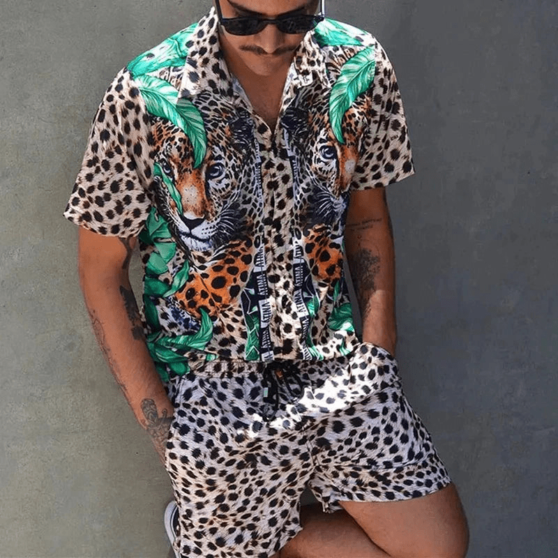 Two-piece men's summer set with patchwork print – Malik-Style 4-M-State of Style