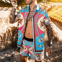 Two-piece men's summer set with patchwork print – Malik-Style 5-M-State of Style