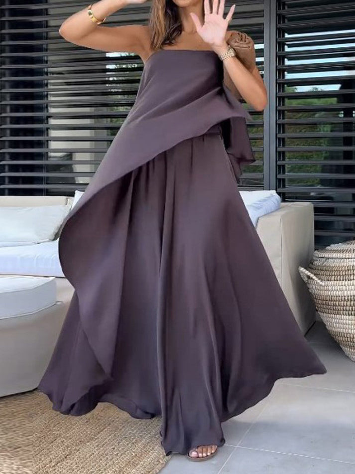Two-Piece Off-Shoulder Blouse and Maxi Skirt Set for Women – Jolina-XS-State of Style