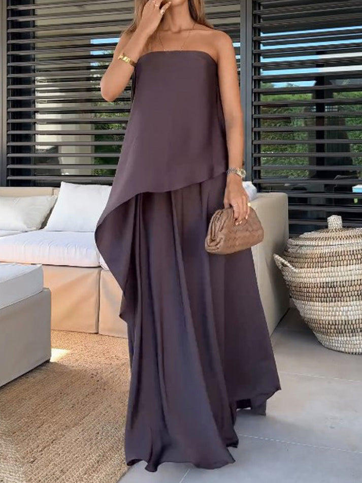 Two-Piece Off-Shoulder Blouse and Maxi Skirt Set for Women – Jolina-XS-State of Style
