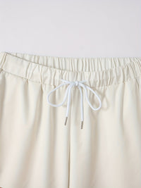 Two-piece set with striped print short-sleeve shirt and shorts - Mateo-Apricot-M-State of Style