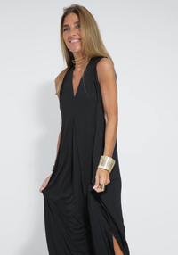 Two-piece Slimming Women's Dress with Vest – Loreen-Black with waistcoat-S-State of Style