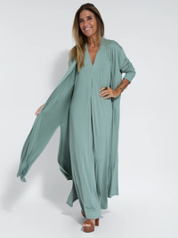 Two-piece Slimming Women's Dress with Vest – Loreen-Blue with vest-S-State of Style