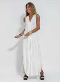 Two-piece Slimming Women's Dress with Vest – Loreen-White with waistcoat-S-State of Style