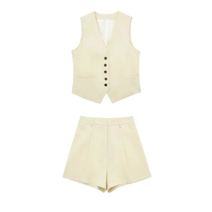 Two-piece summer outfit with vintage top – Amaya-White-XS-State of Style