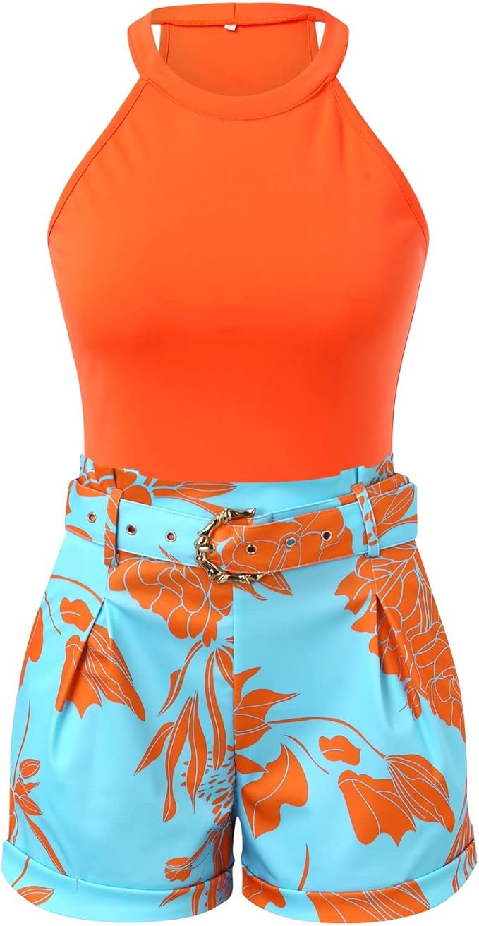 Two-piece summer set for women with floral pattern – Soraya-S-State of Style